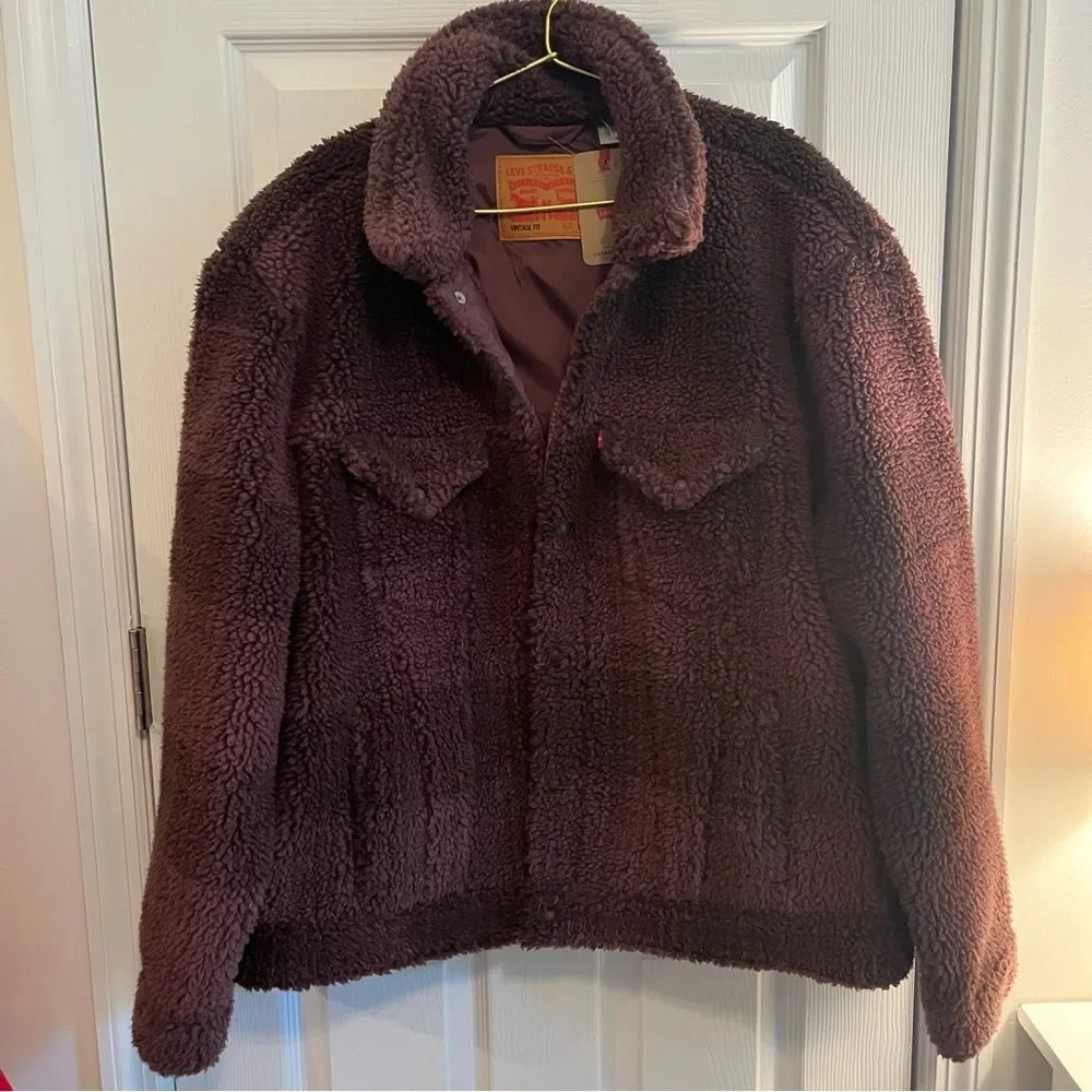 NWT Levi's Men's Plaid Sherpa Jacket - Picture 2 of 7